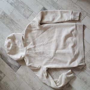 Old Navy Small Tan Beige Zippered Hoodie Sweatshirt Embroidered Stay True